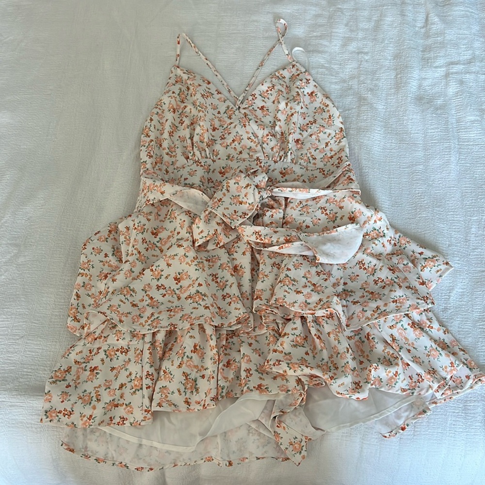 Pink Lily Floral Romper